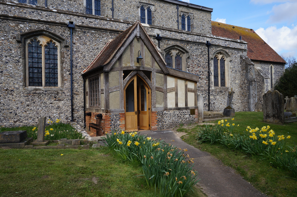 Outside Elham church