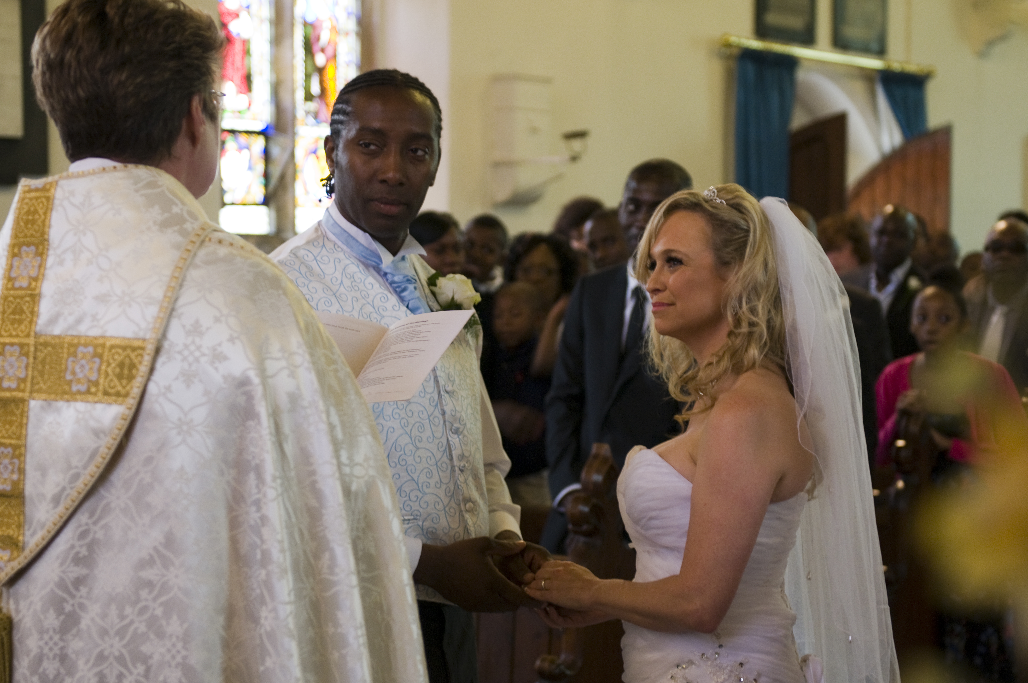 Image of a couple getting married in church