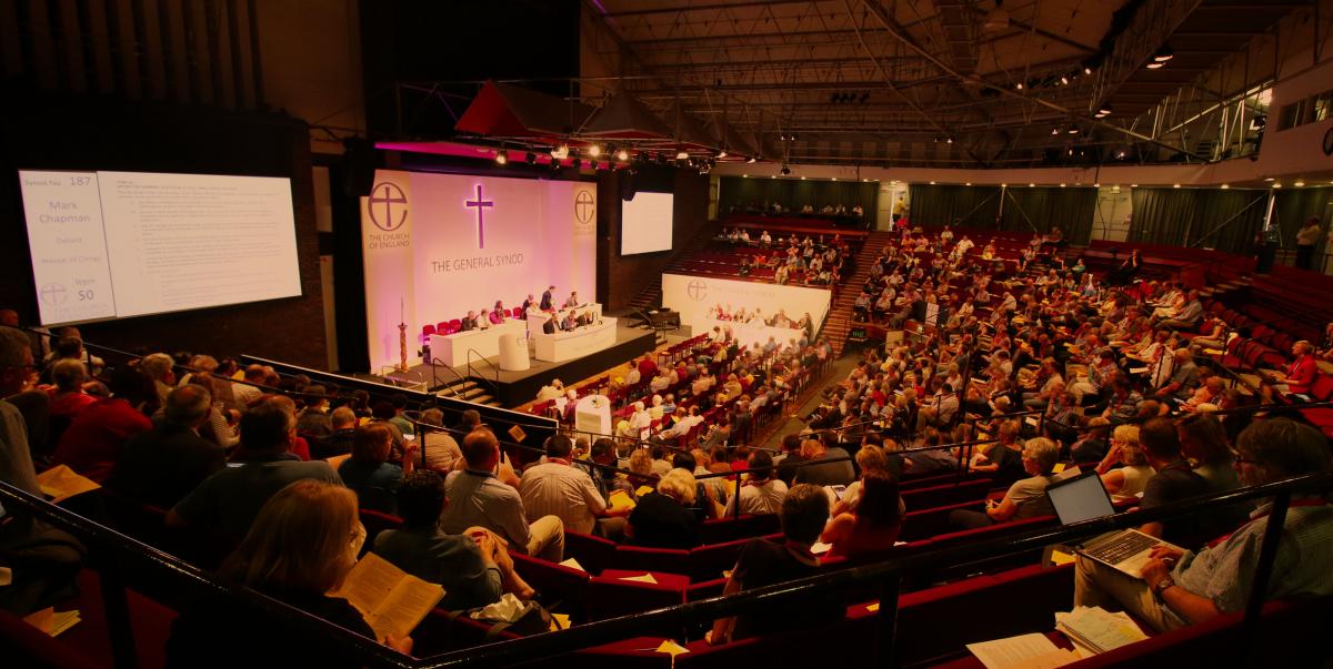Image of a hall full of people at General Synod